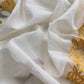 Off White And Mango Pure Mul Chanderi Block Print Suit With Laser Cut embroidery