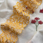 Off White And Mango Pure Mul Chanderi Block Print Suit With Laser Cut embroidery