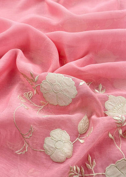 Pure mulmul suit set with appliqué work

