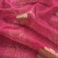 Pink Banarasi Silk Brocade Suit With Organza Dupatta