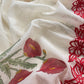 Off White And Red Pure Mul Chanderi Block Print Suit With Laser Cut embroidery