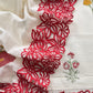 Off White And Red Pure Mul Chanderi Block Print Suit With Laser Cut embroidery