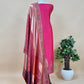 Pink Premium Kani Silk Unstitched Suit With Dupatta