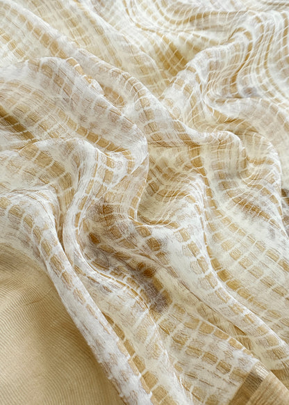 Premium pure linen suit with tie-dye dupatta

