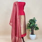 Red Kalasheel Luxe Indian Antique Handwoven Chanderi Suit With Heavy Gold Zari