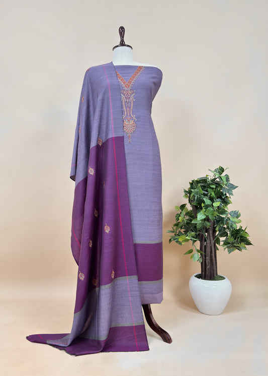 Buy woolen pashmina winter unstitched salwar suit