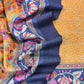 Yellow Pure Pashmina Suit fabric with Kalamkari Brush print
