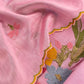 Pink Handloom Chanderi Silk With Floral Thread Embroidery