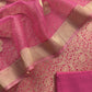 Pink Banarasi Silk Brocade Suit With Organza Dupatta