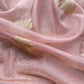 Baby Pink Banarasi Silk Brocade Suit With Organza Dupatta