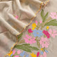 Beige Handloom Chanderi Silk With Floral Thread Embroidery