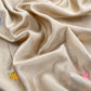 Beige Handloom Chanderi Silk With Floral Thread Embroidery