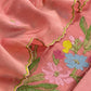 Peach Handloom Chanderi Silk With Floral Thread Embroidery