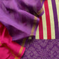 Mauve Purple Maheshwari Silk Suit With Traditional Bandhej Patola Print Dupatta