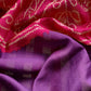Mauve Purple Maheshwari Silk Suit With Traditional Bandhej Patola Print Dupatta