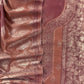 Rust Pure Tissue Silk Unstitched Suit With Zari Weaving