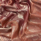 Rust Pure Tissue Silk Unstitched Suit With Zari Weaving