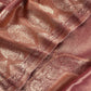 Rust Pure Tissue Silk Unstitched Suit With Zari Weaving