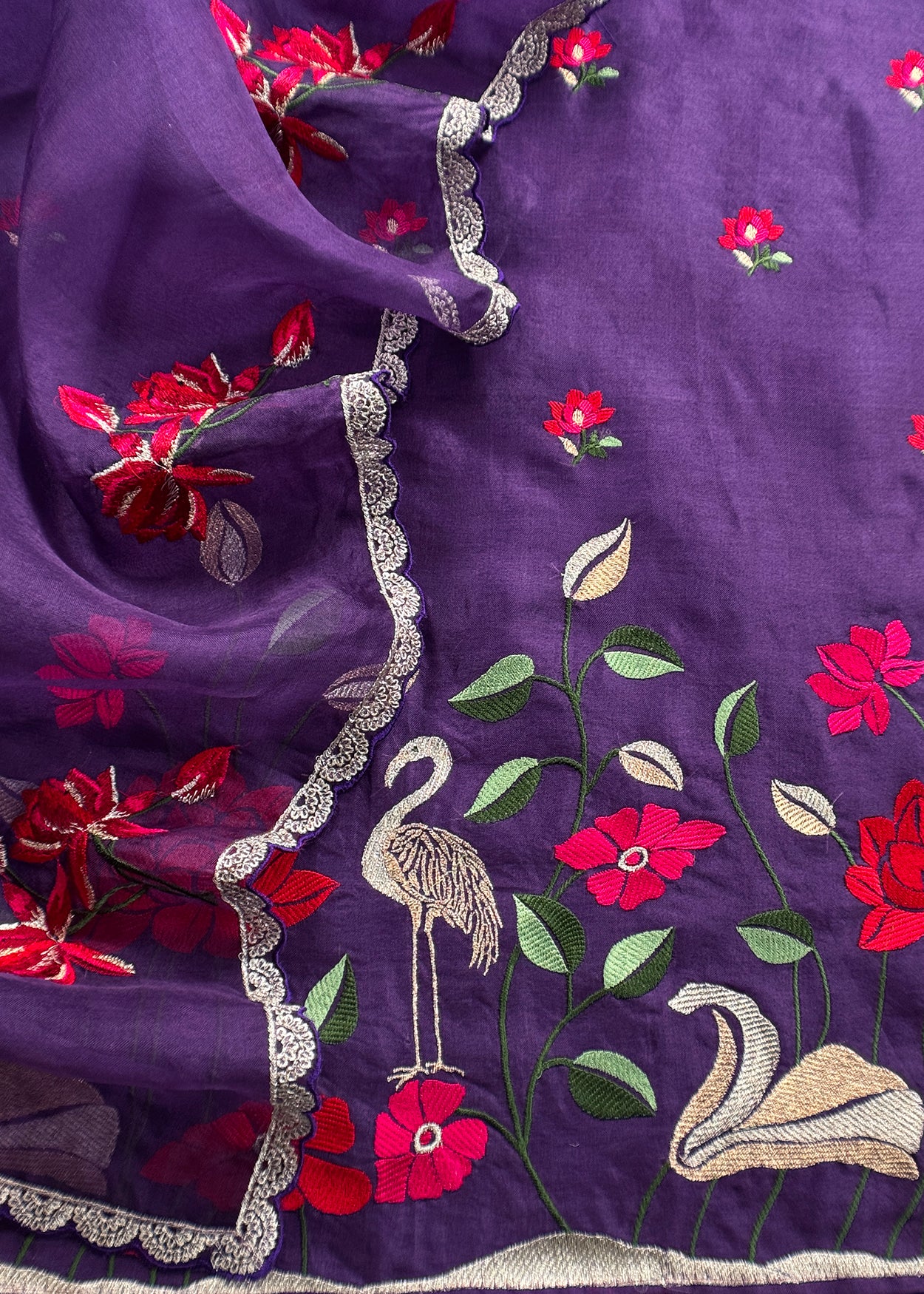 Premium quality kora silk unstitched suit with dupatta

