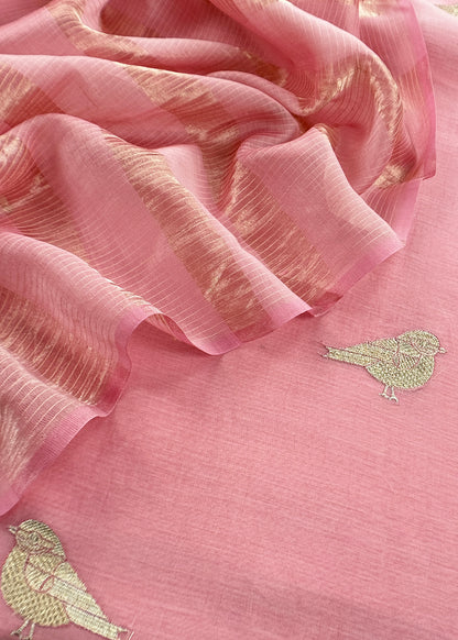 mulmul unstitched suit with dupatta


