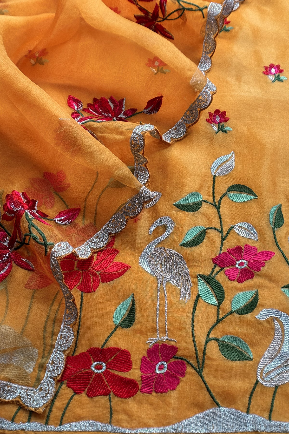 Premium quality kora silk unstitched suit with dupatta

