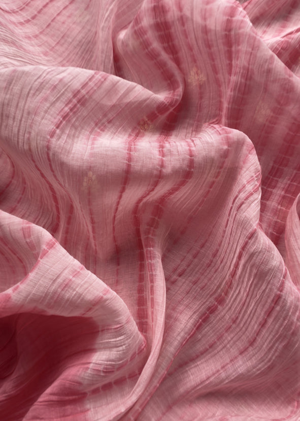 Pink Banarasi Chanderi Handloom Suit Set With Shibori Dupatta