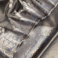 Charcoal Grey Pure Tissue Silk Unstitched Suit With Zari Weaving