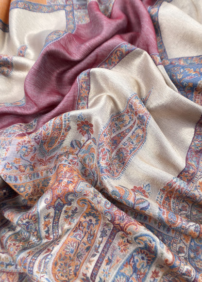 Beige Premium Kani Silk Unstitched Suit With Dupatta