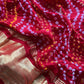 Rangreza Bandhej Red Handloom Gajji Silk Suit With Weaving And Gota Patti Handwork
