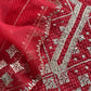 Red Pure Organza Suit With Gota Patti And Sequin Work