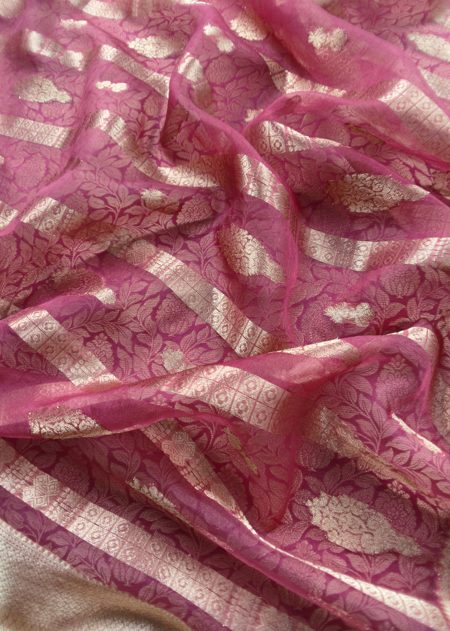 Indian Traditional Wear Brocade Organza Fabric

