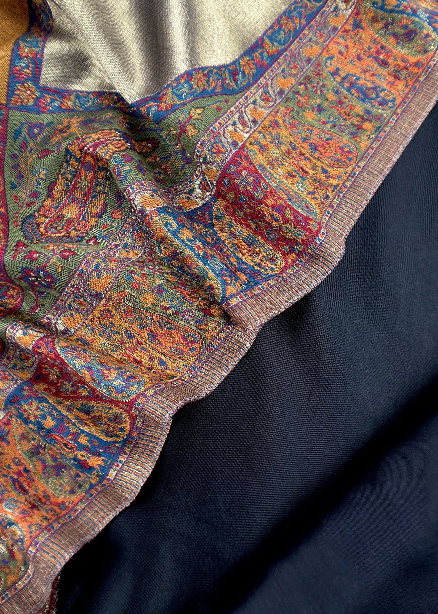 Black Premium Kani Silk Unstitched Suit With Dupatta