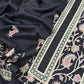 Jet Black Pure Merino wool with Beautiful Aari Embroidery