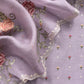 Purple Pure Mul Chanderi Suit With Resham Thread Embroidered