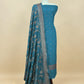 Steel Blue Georgette Silk Suit Fabric With Zari Weaving