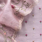 Pink Pure Mul Chanderi Suit With Resham Thread Embroidered