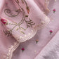 Pink Pure Mul Chanderi Suit With Resham Thread Embroidered