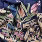 Royal Blue Winters Pure Merino Wool Suit Fabric With Phool Aari Embroidery