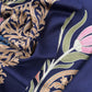 Royal Blue Winters Pure Merino Wool Suit Fabric With Phool Aari Embroidery
