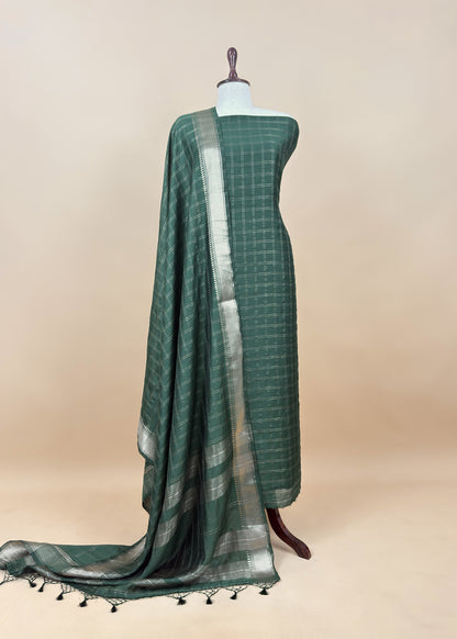 Voilet Banarasi Chanderi Suit With Dupatta