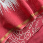 Red Pure Maheshwari Silk Suit Fabric With Bandhani Dupatta