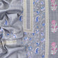 Grey Pure Merino wool with Beautiful Aari embroidery