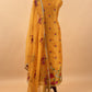 Pure handloom kora silk suit with resham embroidery

