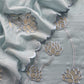 Powder Blue Mul Cotton Suit With Lotus Appliqué Work