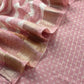 Light Pink Pure Assamese Silk Suit Fabric With Zari Weaving