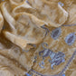 Mustard Handloom Tissue Silk Suit Fabric With Shikagarh Handwork