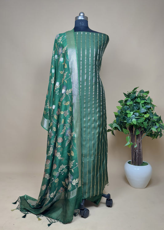 Green Handloom Maheshawari Suit Set
