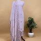 Pastel Purple Mul Cotton Suit With Lotus Appliqué Work