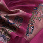 Wine Jamdani Woven Unstitched Suit With Paithani Work