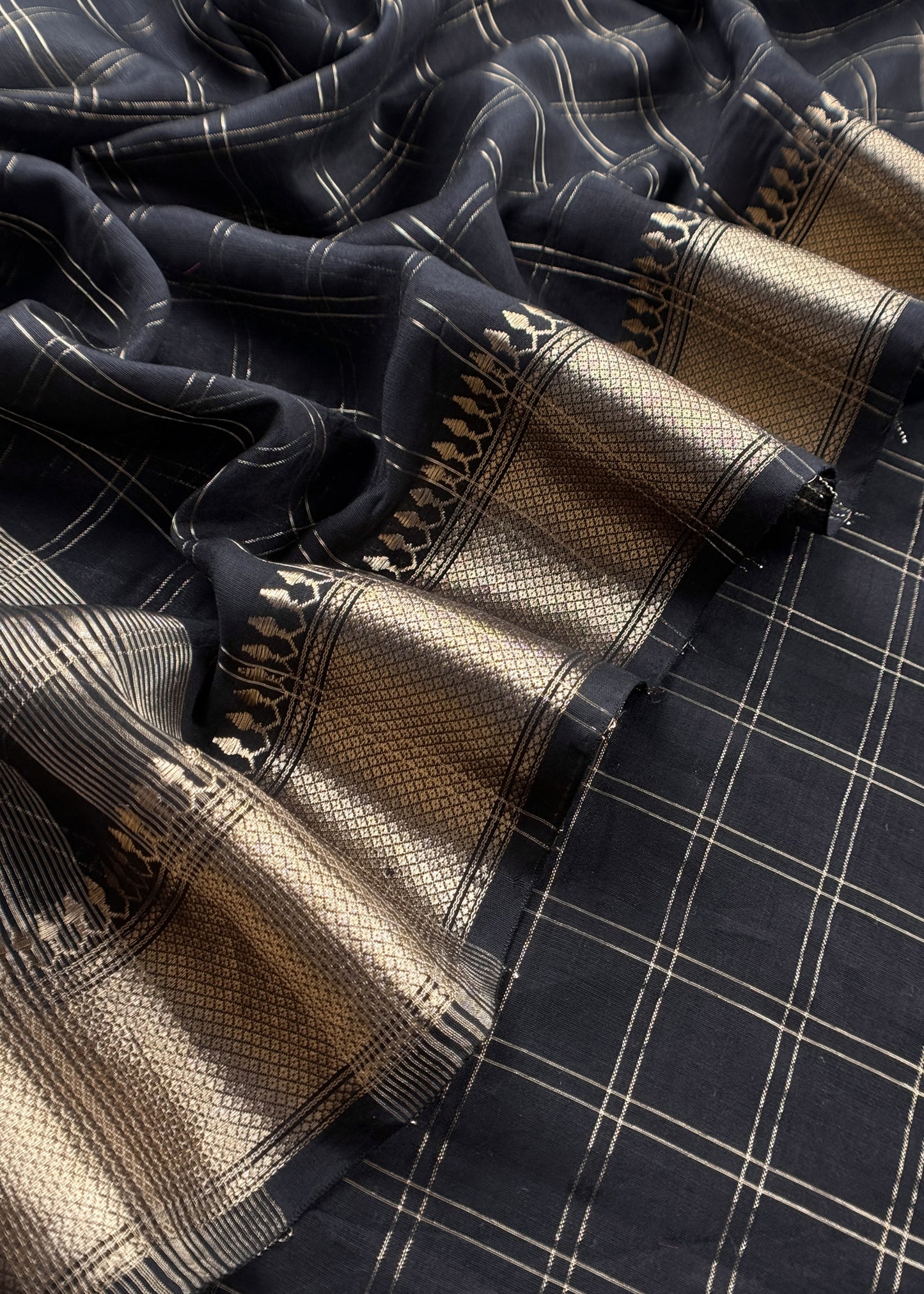 Black Banarasi Chanderi Suit With Dupatta